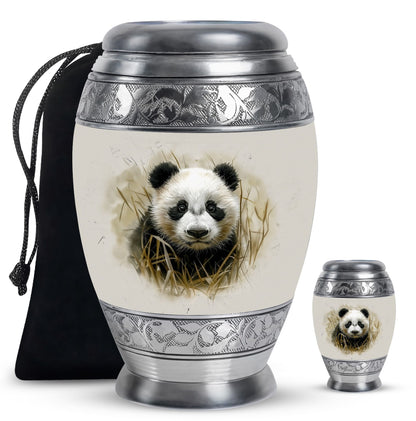 Panda Theme Large Urn With 1 Keepsake Urn