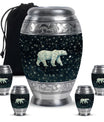 Polar Bear Theme Large Urn With 4 Keepsake Urn
