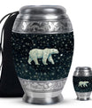 Polar Bear Theme Large Urn With 1 Keepsake Urn