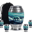 Polar Bear Theme Large Urn With 4 Keepsake Urn