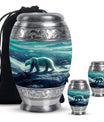 Polar Bear Theme Large Urn With 2 Keepsake Urn
