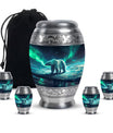 Polar Bear Theme Large Urn With 4 Keepsake Urn