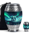 Polar Bear Theme Large Urn With 1 Keepsake Urn