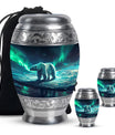 Polar Bear Theme Large Urn With 2 Keepsake Urn