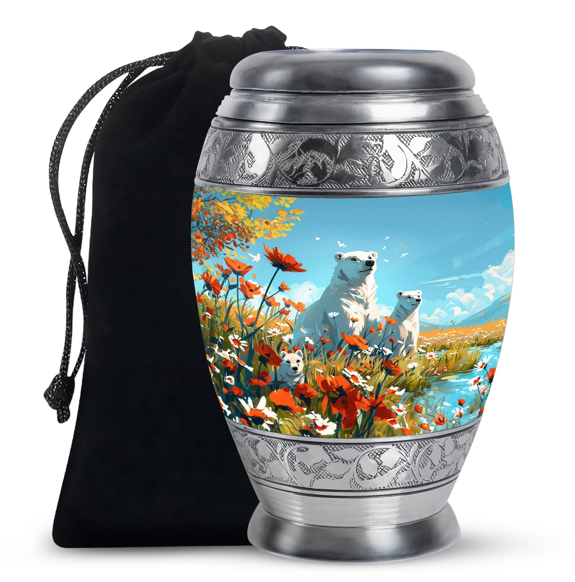 Polar Bear Theme Large Urn 10 Inch