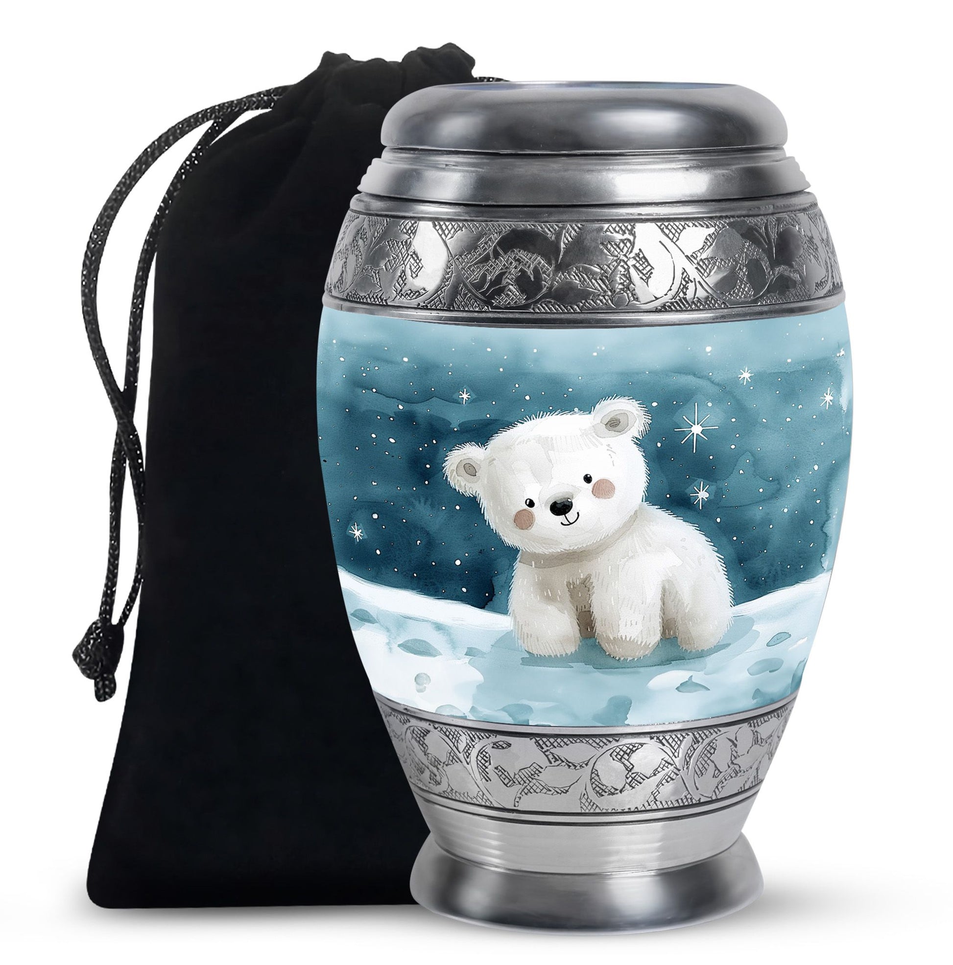 Polar Bear Theme Large Urn 10 Inch