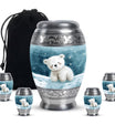 Polar Bear Theme Large Urn With 4 Keepsake Urn