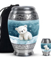 Polar Bear Theme Large Urn With 1 Keepsake Urn