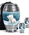 Polar Bear Theme Large Urn With 2 Keepsake Urn
