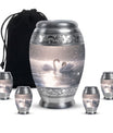 Swan Theme Large Urn With 4 Keepsake Urn