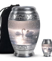 Swan Theme Large Urn With 1 Keepsake Urn