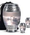 Swan Theme Large Urn With 2 Keepsake Urn