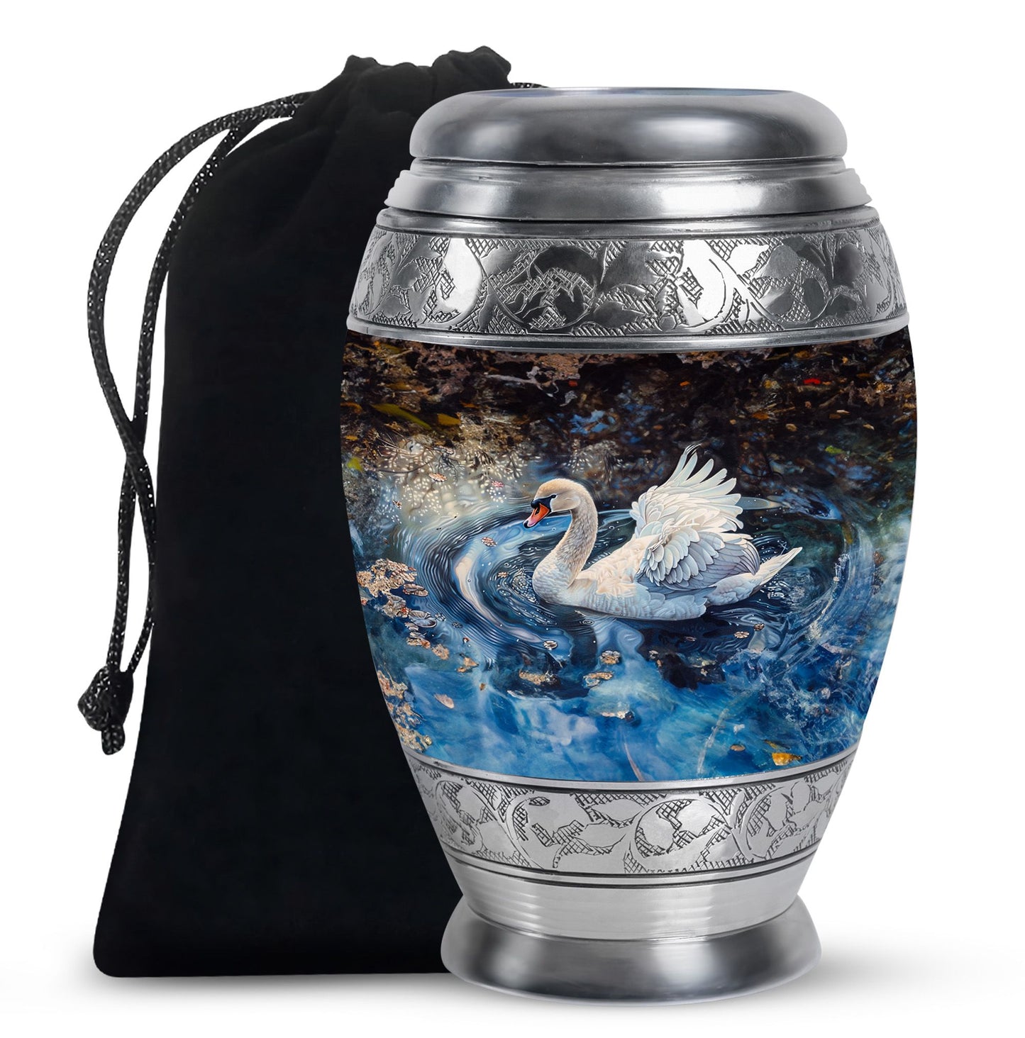 Swan Theme Large Urn 10 Inch