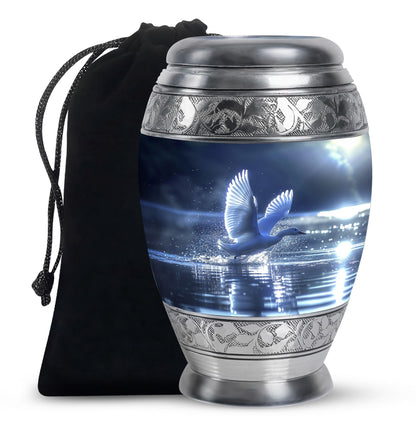 Swan Theme Large Urn 10 Inch