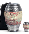 Swan Theme Large Urn With 1 Keepsake Urn