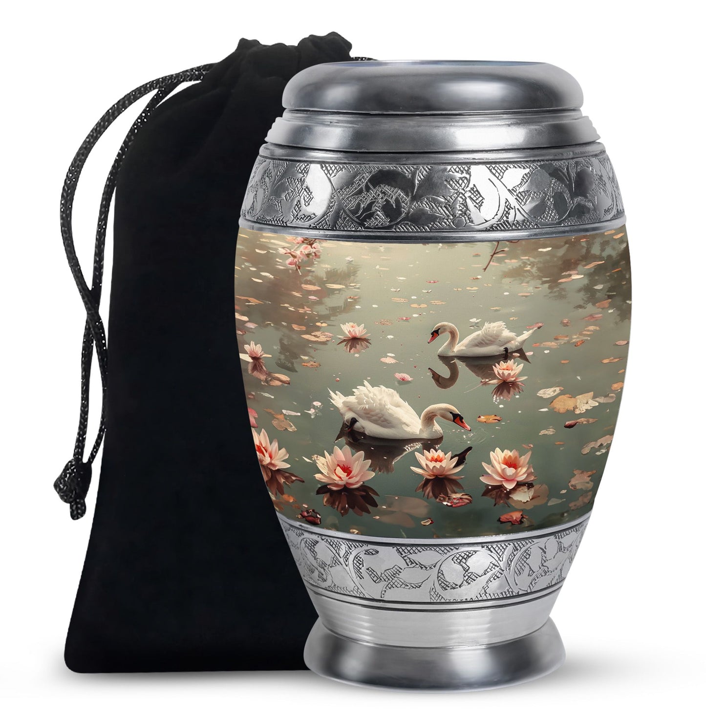 Swan Theme Large Urn 10 Inch