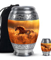 Runing Horse Theme Large Urn With 1 Keepsake Urn