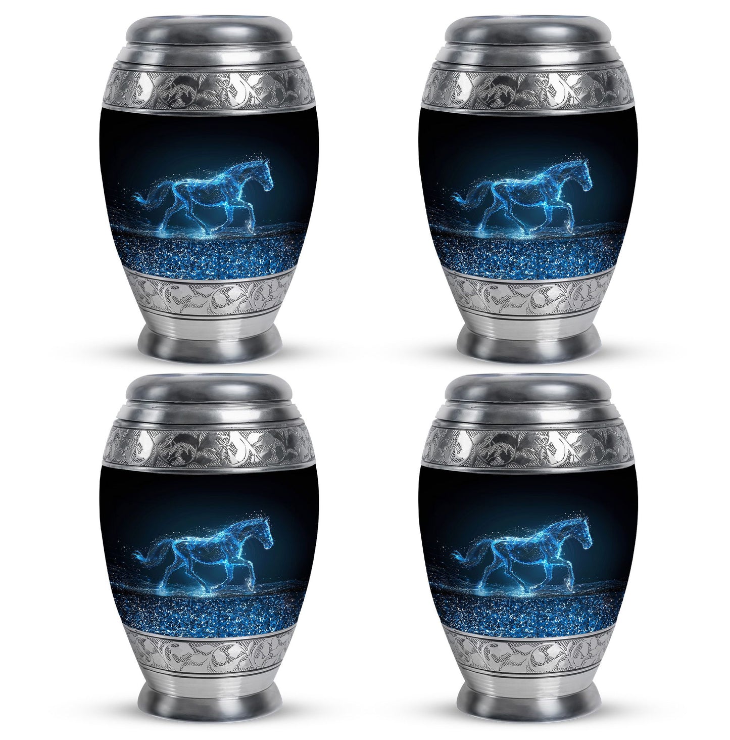 Runing Horse Theme 3 Inch Keepsake Pack of 4