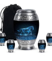 Runing Horse Theme Large Urn With 4 Keepsake Urn