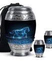 Runing Horse Theme Large Urn With 2 Keepsake Urn