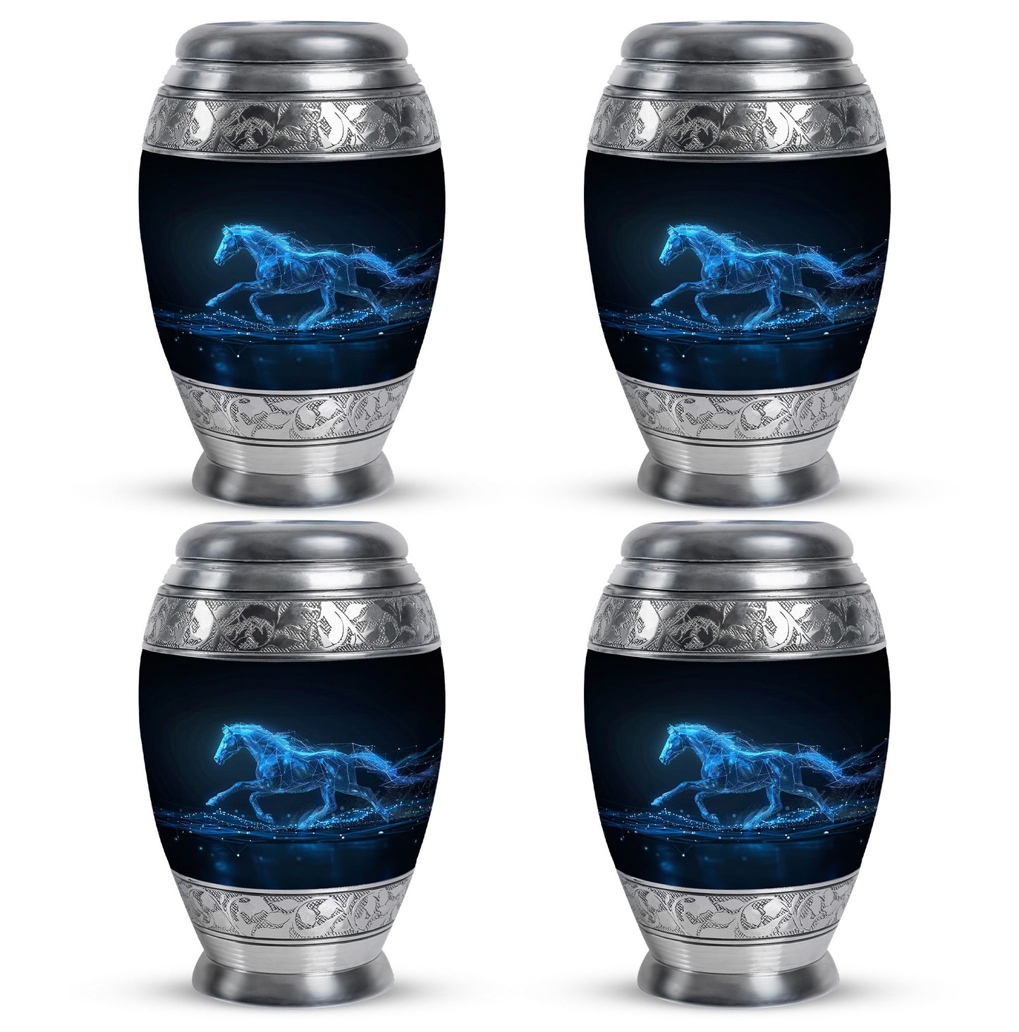 Runing Horse Theme 3 Inch Keepsake Pack of 4