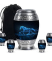 Runing Horse Theme Large Urn With 4 Keepsake Urn