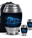 Runing Horse Theme Large Urn With 2 Keepsake Urn