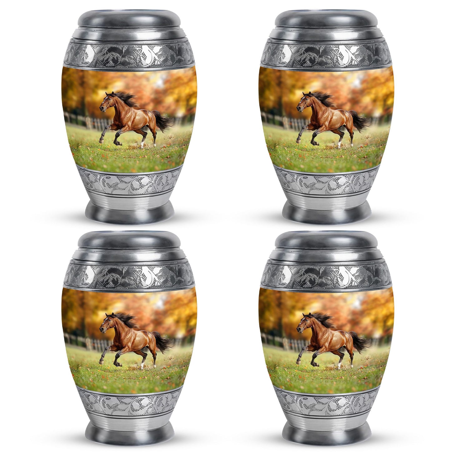 Runing Horse Theme 3 Inch Keepsake Pack of 4