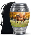 Runing Horse Theme Large Urn 10 Inch