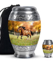 Runing Horse Theme Large Urn With 1 Keepsake Urn