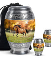 Runing Horse Theme Large Urn With 2 Keepsake Urn