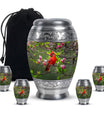 Cardinal Theme Large Urn With 4 Keepsake Urn