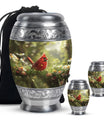 Cardinal Theme Large Urn With 2 Keepsake Urn