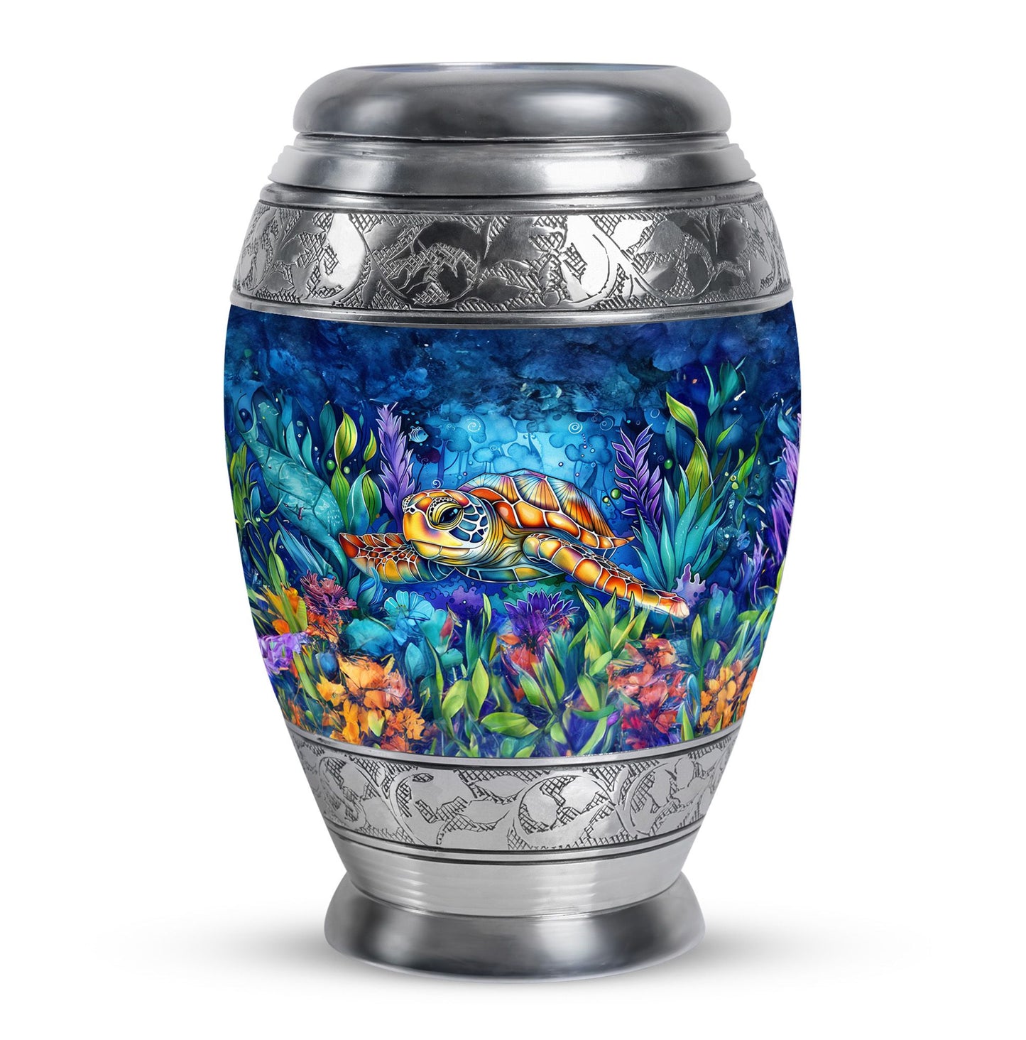 Turtle Theme Large Urn 10 Inch