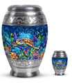 Turtle Theme Large Urn With 1 Keepsake Urn