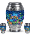 Turtle Theme Large Urn With 2 Keepsake Urn