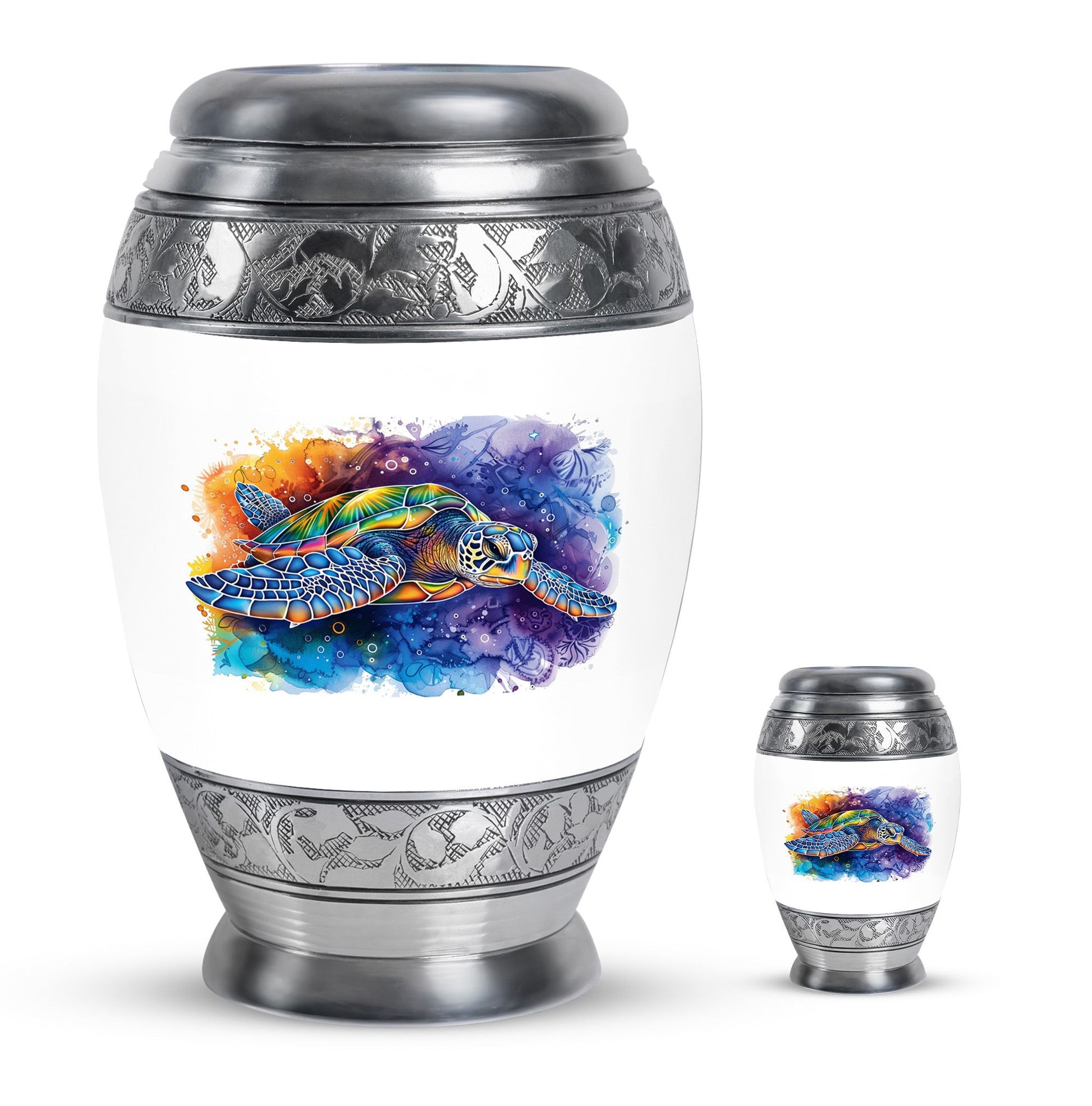 Turtle Theme Large Urn With 1 Keepsake Urn