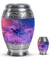 Turtle Theme Large Urn With 1 Keepsake Urn
