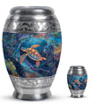 Turtle Theme Large Urn With 1 Keepsake Urn
