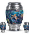 Turtle Theme Large Urn With 2 Keepsake Urn