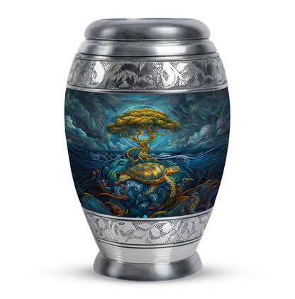 Turtle Theme Large Urn 10 Inch