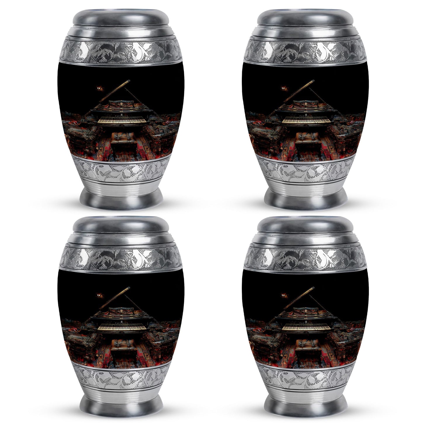 Piano Theme 3 Inch Keepsake Pack of 4