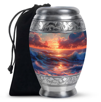 Sunrise Theme Large Urn 10 Inch