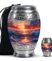 Sunrise Theme Large Urn With 1 Keepsake Urn