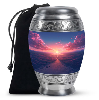 Sunrise Theme Large Urn 10 Inch