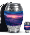 Sunrise Theme Large Urn With 1 Keepsake Urn