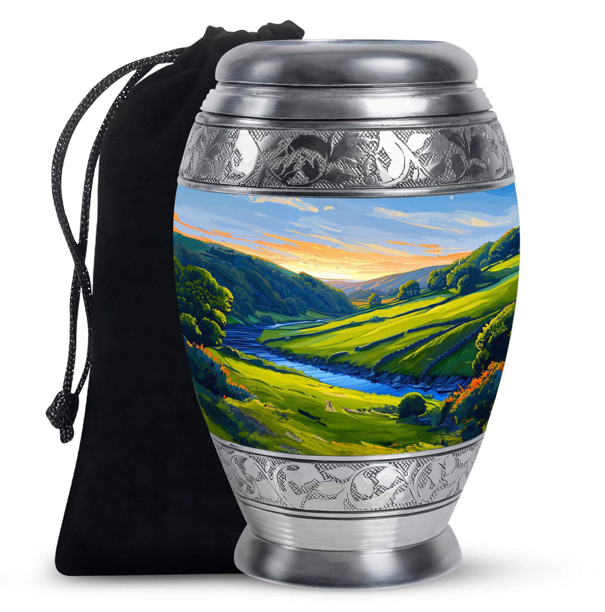 Sunrise Theme Large Urn 10 Inch