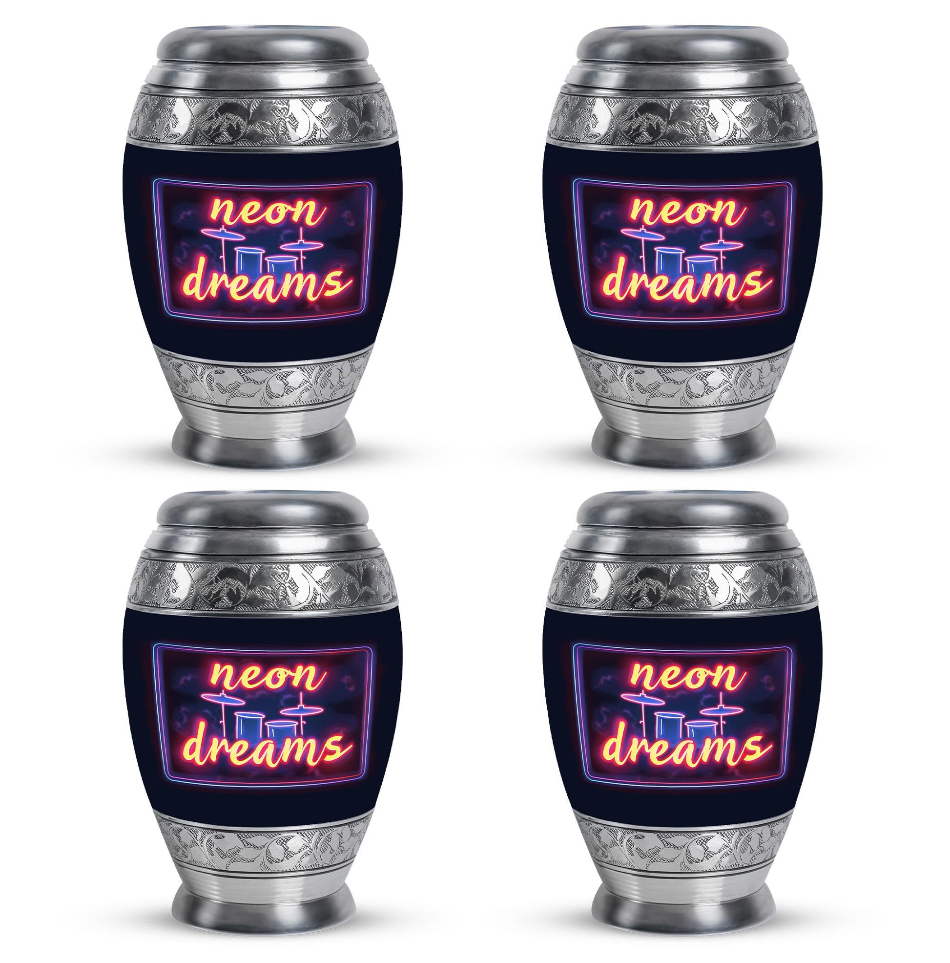 Drums And Music Theme 3 Inch Keepsake Pack of 4
