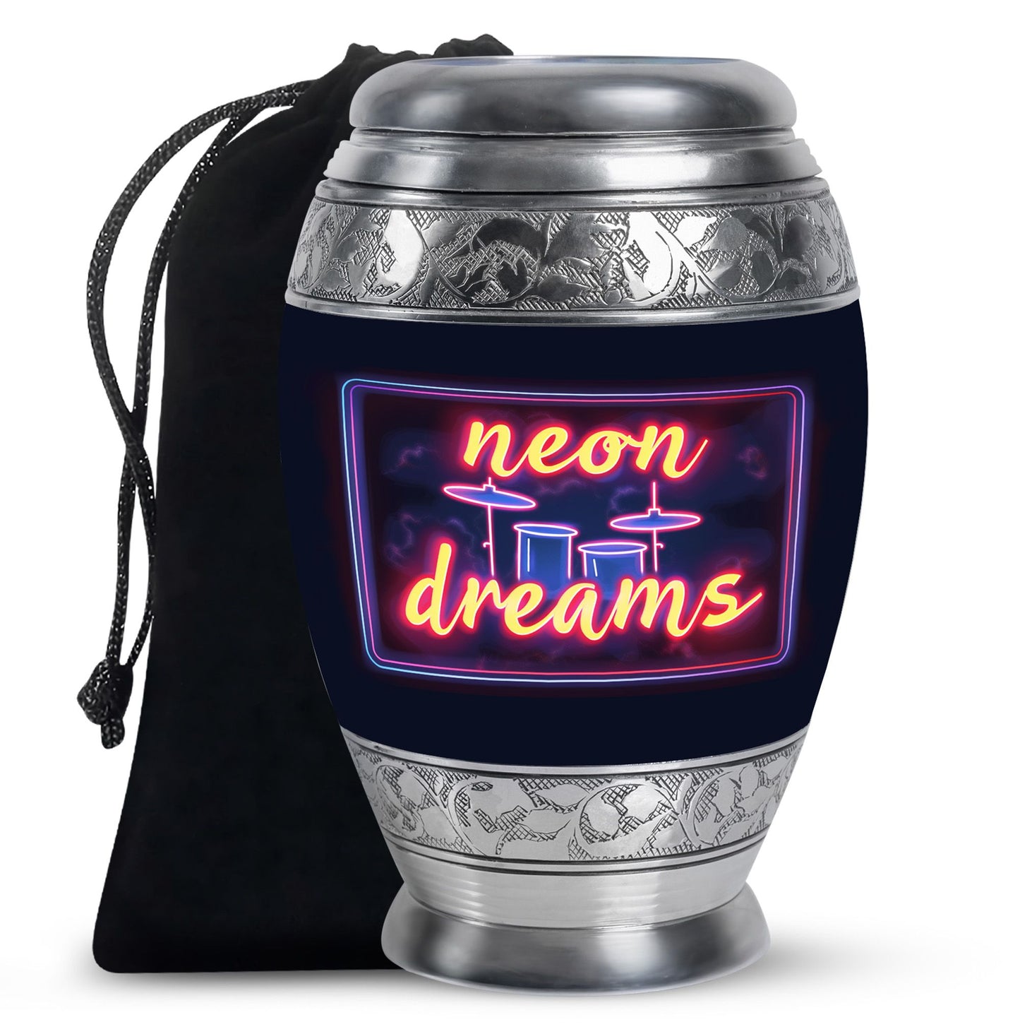 Drums And Music Theme Large Urn 10 Inch