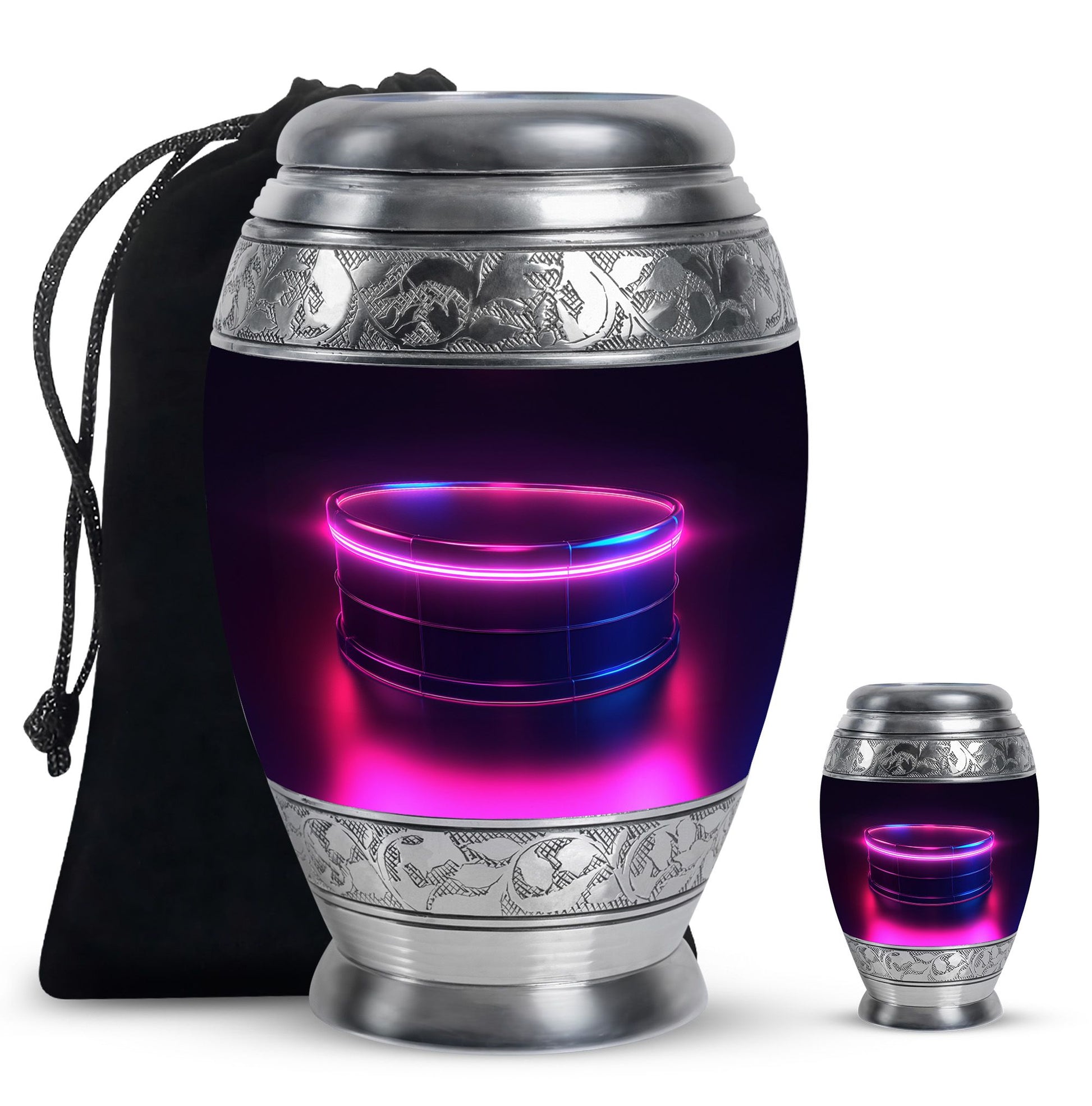 Drums And Music Theme Large Urn With 1 Keepsake Urn